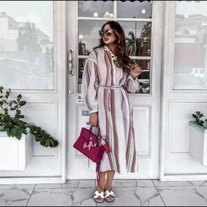 lemlem x H&M Lyocell Blend Stripe Kaftan Dress